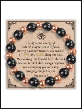10MM Copper Magnetic Bracelet with 3800 Gauss Magnet Beads